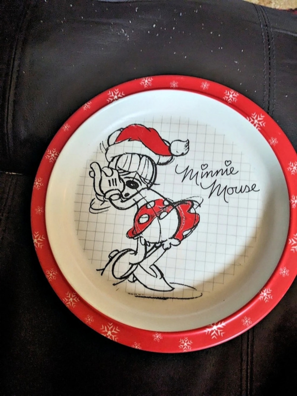 Disney MINNIE MOUSE Sketch Sketchbook Christmas plastic plate